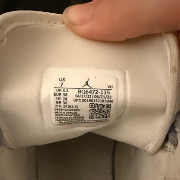 Air Jordan Gray and White Mid-Top Sneakers - Picture 4 of 6